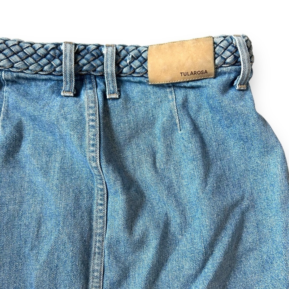 tularosa 27 button down mini jeans skirt‎ denim braided waist boho USA Made - Picture 9 of 12